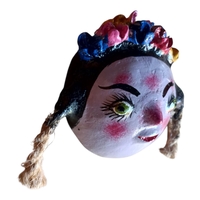 Vibrant Coconut mask. Collectibles. Home decoration. Wall decoration. Interior decoration. Mexican mask. Mexican craft. Mexican Folk Art. - Thumbnail 2