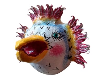 Vibrant Coconut mask. Collectibles. Home decoration. Wall decoration. Interior decoration. Mexican mask. Mexican craft. Mexican Folk Art.