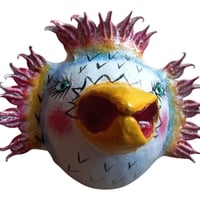 Vibrant Coconut mask. Collectibles. Home decoration. Wall decoration. Interior decoration. Mexican mask. Mexican craft. Mexican Folk Art. - Thumbnail 1