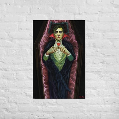 Bobby the autistic dracula 24x36 poster - coffin pose