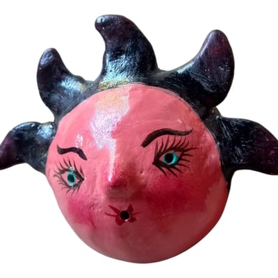 Vibrant coconut mask. collectibles. home decoration. wall decoration. interior decoration. mexican mask. mexican craft. mexican folk art.