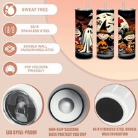 Peanuts Gang Halloween Costumes Spooky Night 20oz Tumbler Collection | Free Delivery - Thumbnail 1