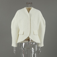 Thickened woolen coat for women 2025 autumn and winter new style celebrity style coarse woolen top - Thumbnail 3