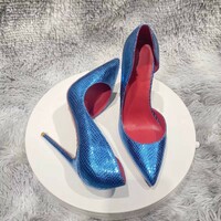 Side hollow snake pattern pointed toe heels - Thumbnail 1