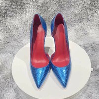 Side hollow snake pattern pointed toe heels - Thumbnail 3