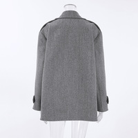 Casual lazy style fashionable versatile mid-length woolen women's suit jacket - Thumbnail 2