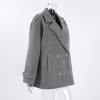 Casual lazy style fashionable versatile mid-length woolen women's suit jacket - Thumbnail 3