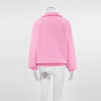Women's loose lapel pullover fleece sweatshirt - Thumbnail 2