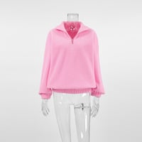 Women's loose lapel pullover fleece sweatshirt - Thumbnail 4