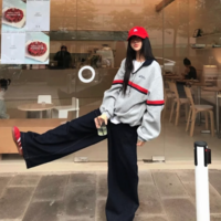 RETRO GRAY POLO SWEATSHIRT - Thumbnail 4