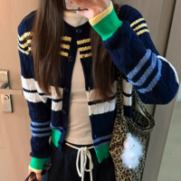 MULTICOLOR STRIPED CARDIGANS - Thumbnail 1