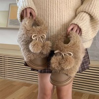 Cute Fleece Snow Boots With Pompom Balls - Thumbnail 2