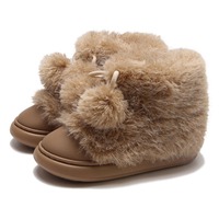 Cute Fleece Snow Boots With Pompom Balls - Thumbnail 6