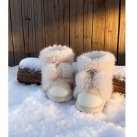 Cute Fleece Snow Boots With Pompom Balls - Thumbnail 5