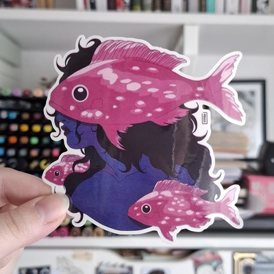 "underwater" vinyl transparent sticker