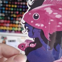 "Underwater" Vinyl Transparent Sticker - Thumbnail 1