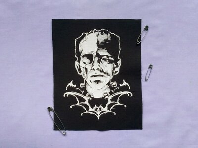 Zombie Frankenstein & Bat Wings Horror Punk Sew-on Patches