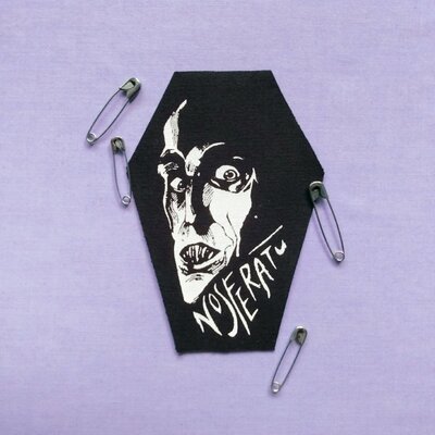 Nosferatu coffin horror goth sew-on patches - Thumbnail 5