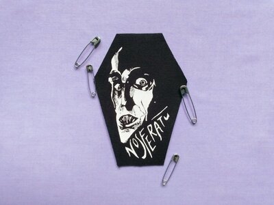 Nosferatu Coffin Horror Goth Sew-on Patches