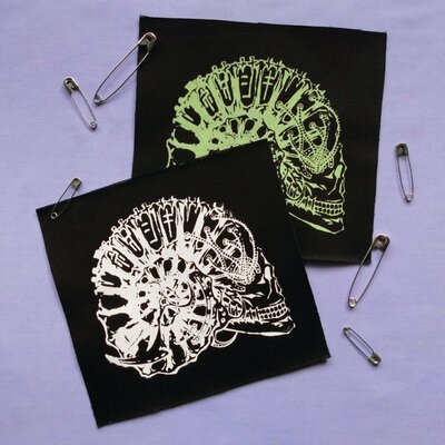 Mechanical ammonite skull cyberpunk sew-on patches - Thumbnail 4