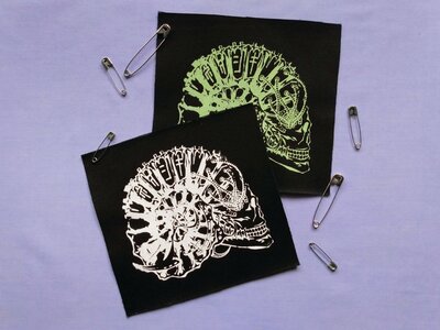 Mechanical Ammonite Skull Cyberpunk Sew-on Patches