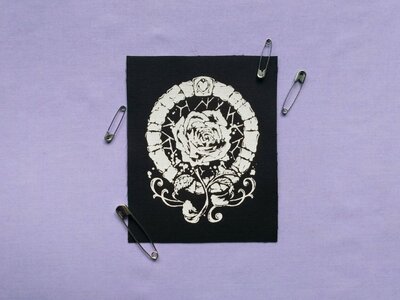 Beauty and the Beast Enchanted Rose Victorian Goth Sew-on Patches