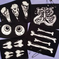 Crow Skulls Goth Horror Sew-on Patches - Thumbnail 3
