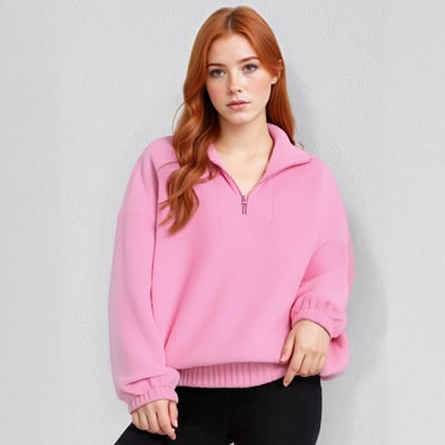 Women's loose lapel pullover fleece sweatshirt
