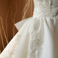 White Lace Strapless Knee Length Prom Party Dress - Thumbnail 1