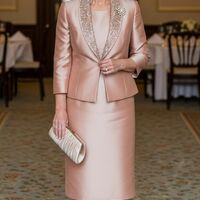 Pink Mother Of Bride /Groom Dresses with Jacket Evening Formal Gown - Thumbnail 4