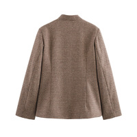 Street Fashion Plaid Jacket Long Sleeve Coat - Thumbnail 2