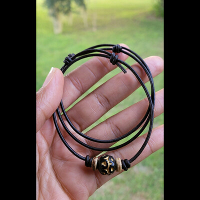 TRIBE VIBE🪶🌌 (BROWN CLAY) NECKLACE/CHOKER 💫 READY-MADE ⏳️🎨 UNISEX (ADJUSTABLE) By Nubian Collection Artwear 👑 