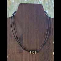 TRIBE VIBE🪶🌌 (BROWN CLAY) NECKLACE/CHOKER 💫 READY-MADE ⏳️🎨 UNISEX (ADJUSTABLE) By Nubian Collection Artwear 👑  - Thumbnail 2