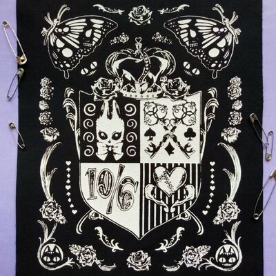 Alice in wonderland crest kawaii steampunk sew-on back patches - Thumbnail 5