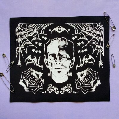 Zombie frankenstein horror punk sew-on patch sets - Thumbnail 3