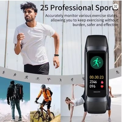 LIGE 1.1" AMOLED Smartwatch for Women & Men – Fitness Tracker, Heart Rate, Waterproof Sports Smart Bracelet (Pink, Black, Grey, Claret, Purple)