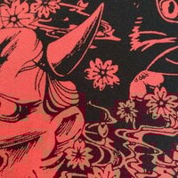 Hannya Mask & Black Cat with Bats and Sakura Japanese Goth Sew-on Patches - Thumbnail 4