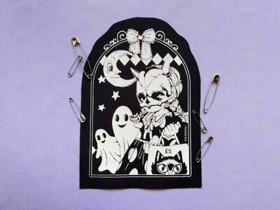Trick or Treat Girl & Ghosts Kawaii Punk Sew-on Patches