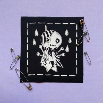 New! voodoo teru teru bozu japanese kawaii punk sew-on patches