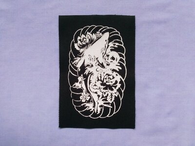 Shark, Chrysanthemums and Skull Japanese Horror Sew-on Patches