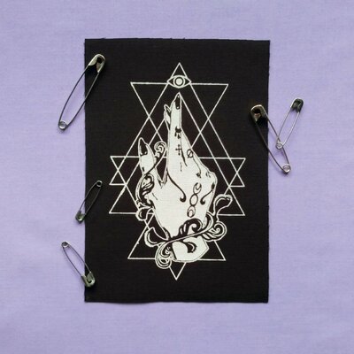 Witch hand & venus fly trap wiccan goth punk horror patch