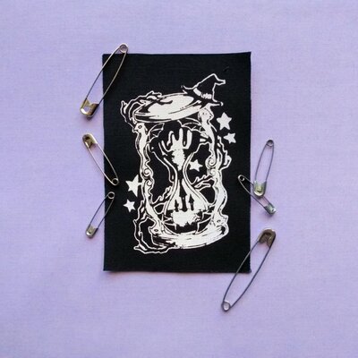 Wizard of oz hourglass goth punk sew-on patches