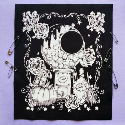 New! witchy crystals gumball machine kawaii goth sew-on patches