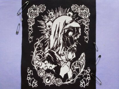 Virgin Mary with Gas Mask Cyberpunk Goth Sew-on Patches