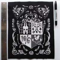 Alice in Wonderland Crest Kawaii Steampunk Sew-on Back Patches - Thumbnail 1