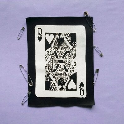Queen of hearts goth punk sew-on patches