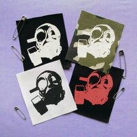 Gas Mask Cyberpunk Sew-on Patches (Red & Camouflage version) - Thumbnail 7