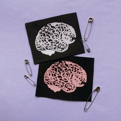 Brain horror punk sew-on patches