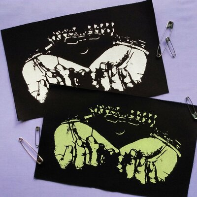 Handcuffs punk sew-on patches