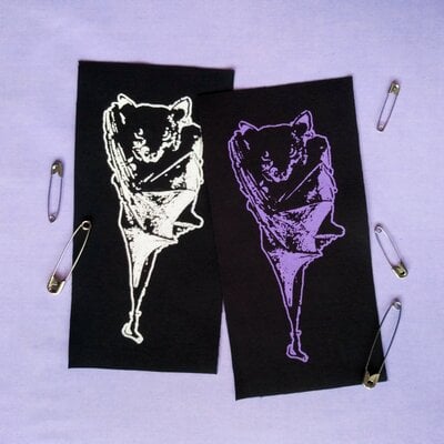 Hanging bat goth punk sew-on patches